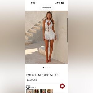 White Mini Dress with Cutout Design